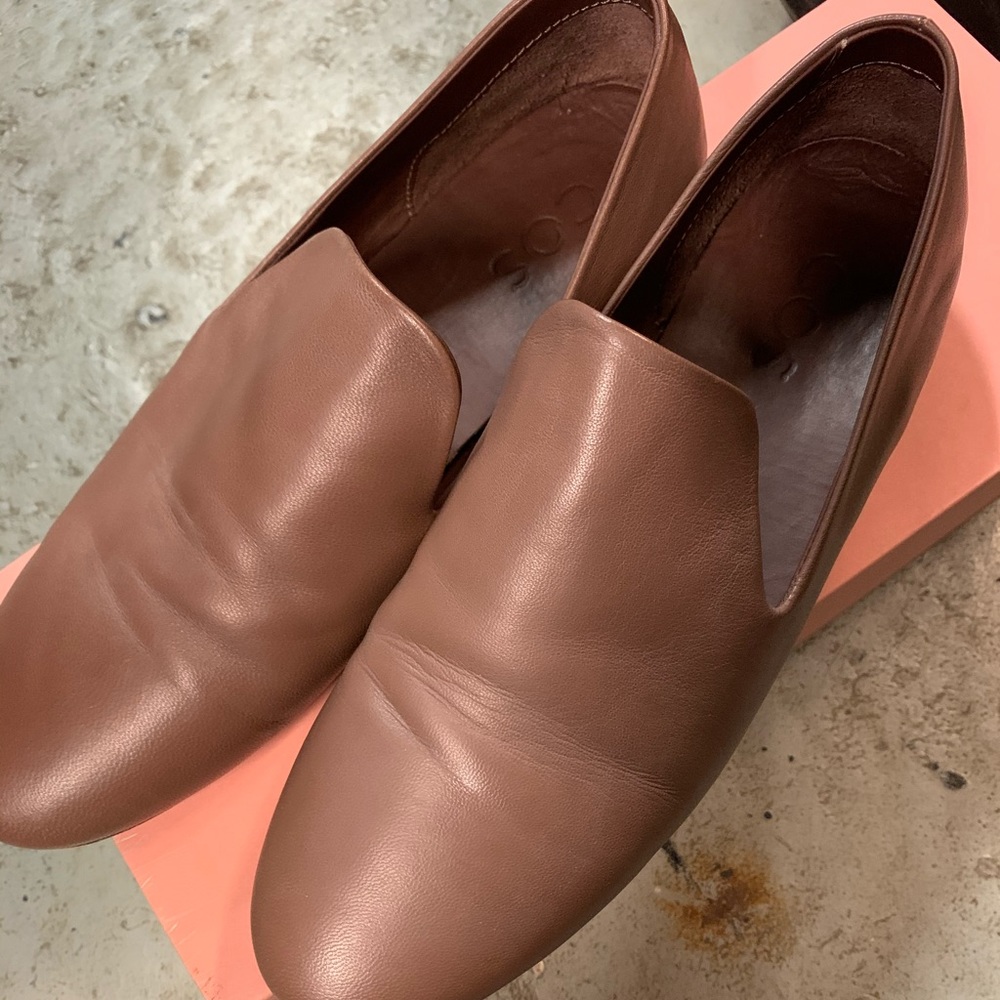 Women’s Brown Leather Slip-On Flats